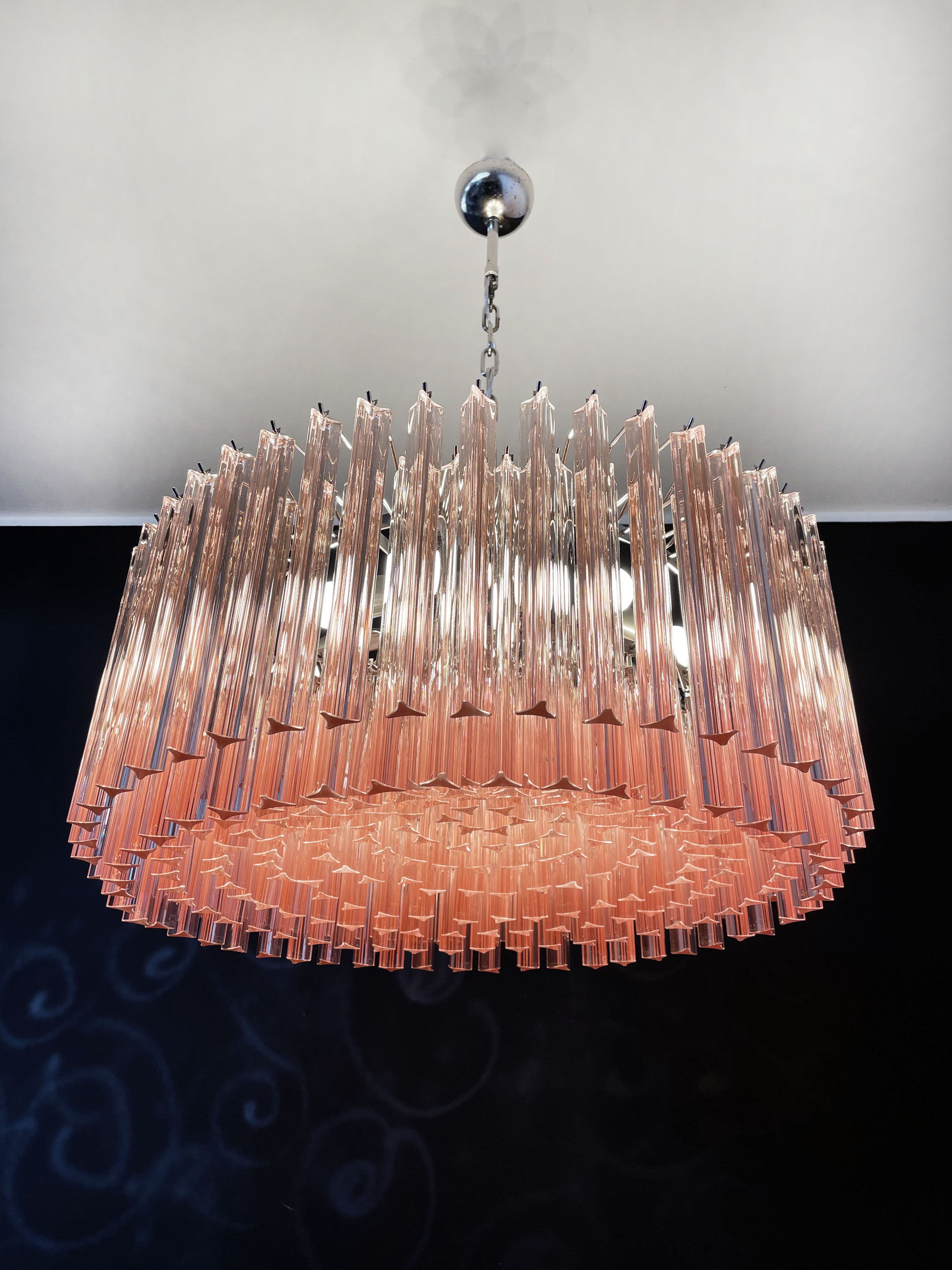 Murano Chandelier | 265 Pink Prism Glass