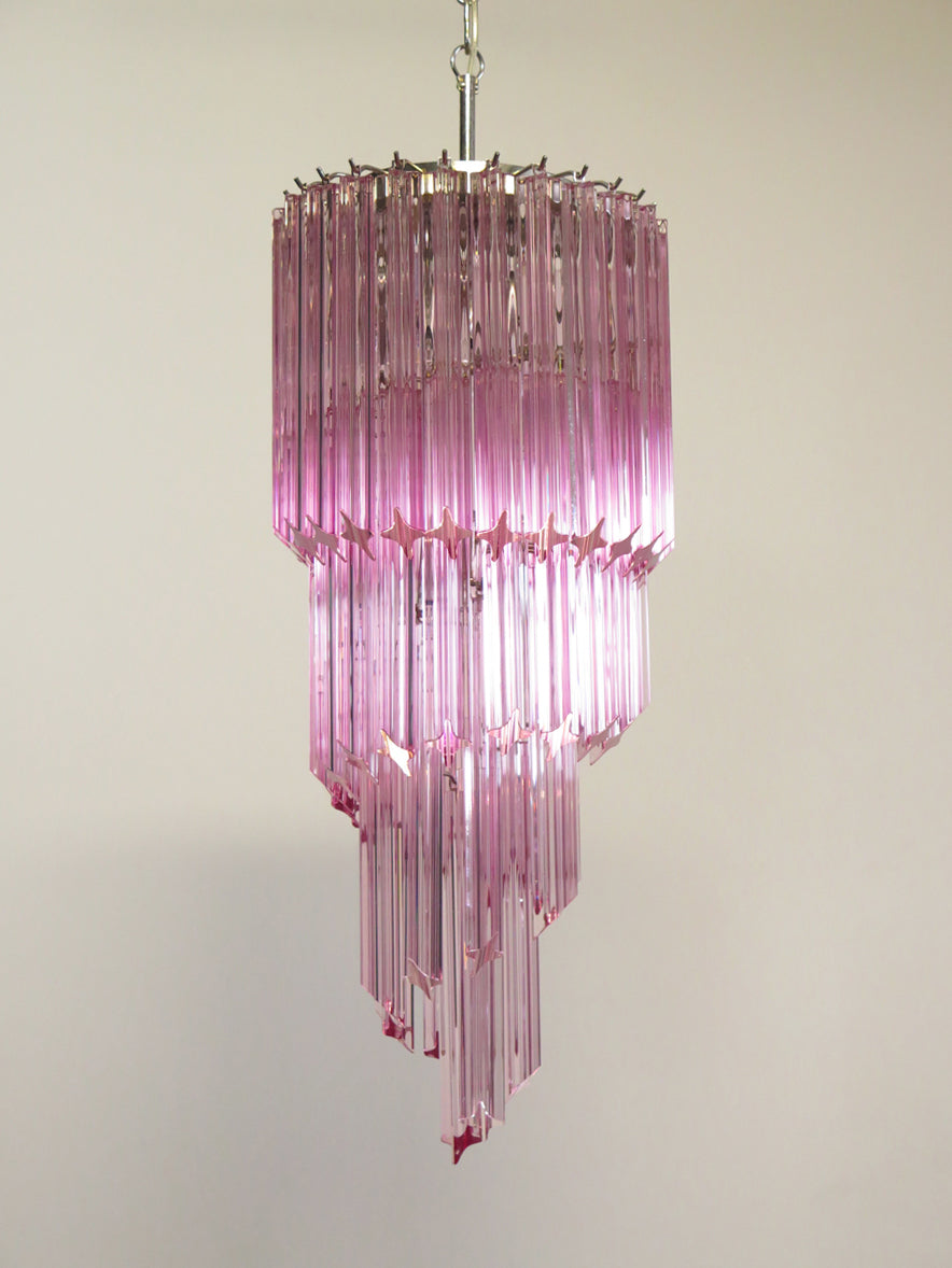 Murano Kroonluchter | 54 Roze Prisma Glas