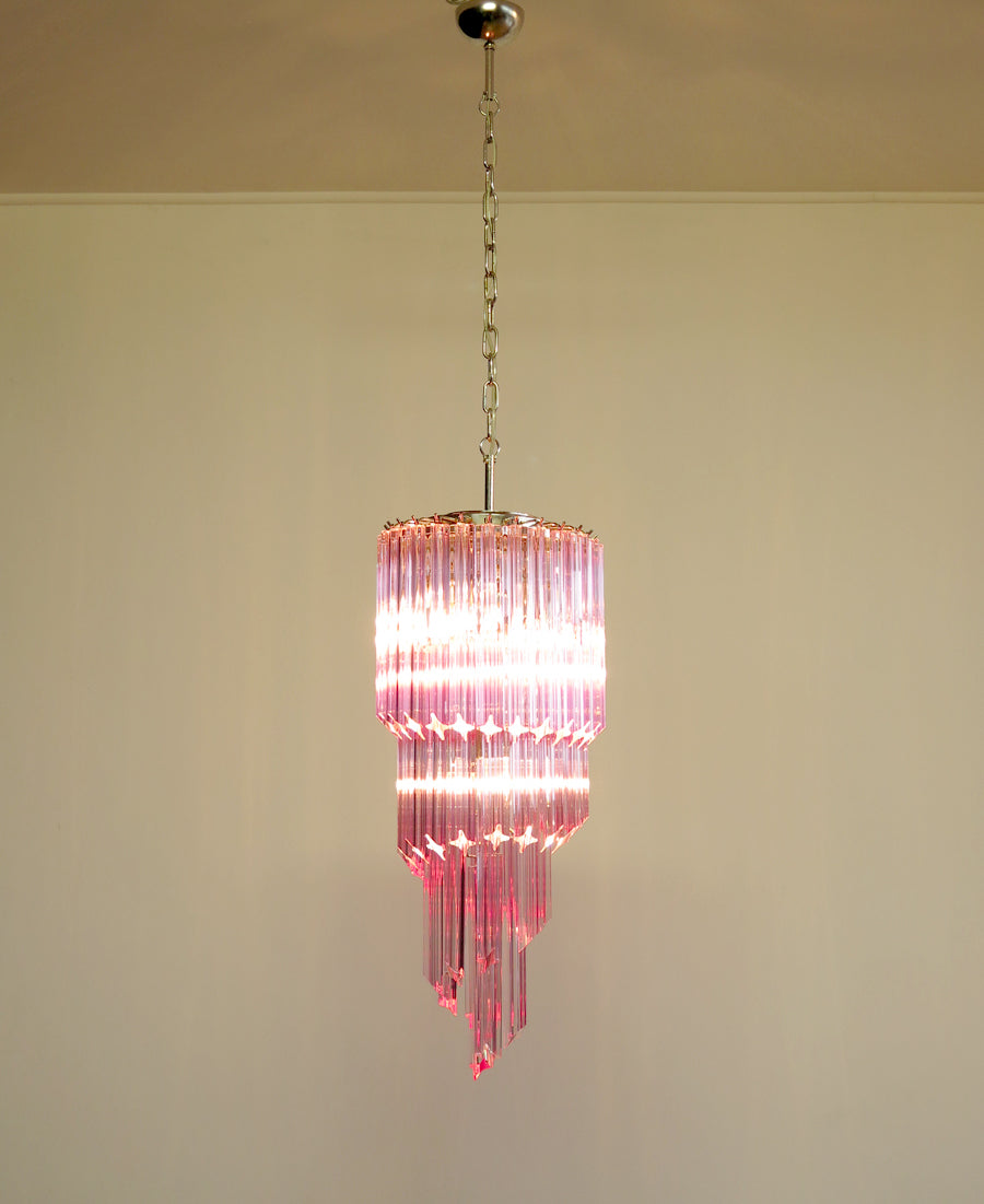 Murano Kroonluchter | 54 Roze Prisma Glas