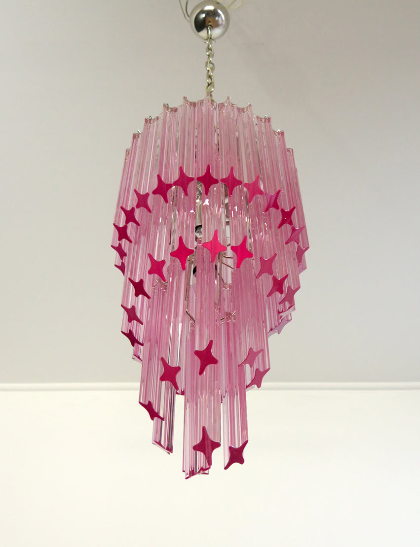 Murano Kroonluchter | 54 Roze Prisma Glas
