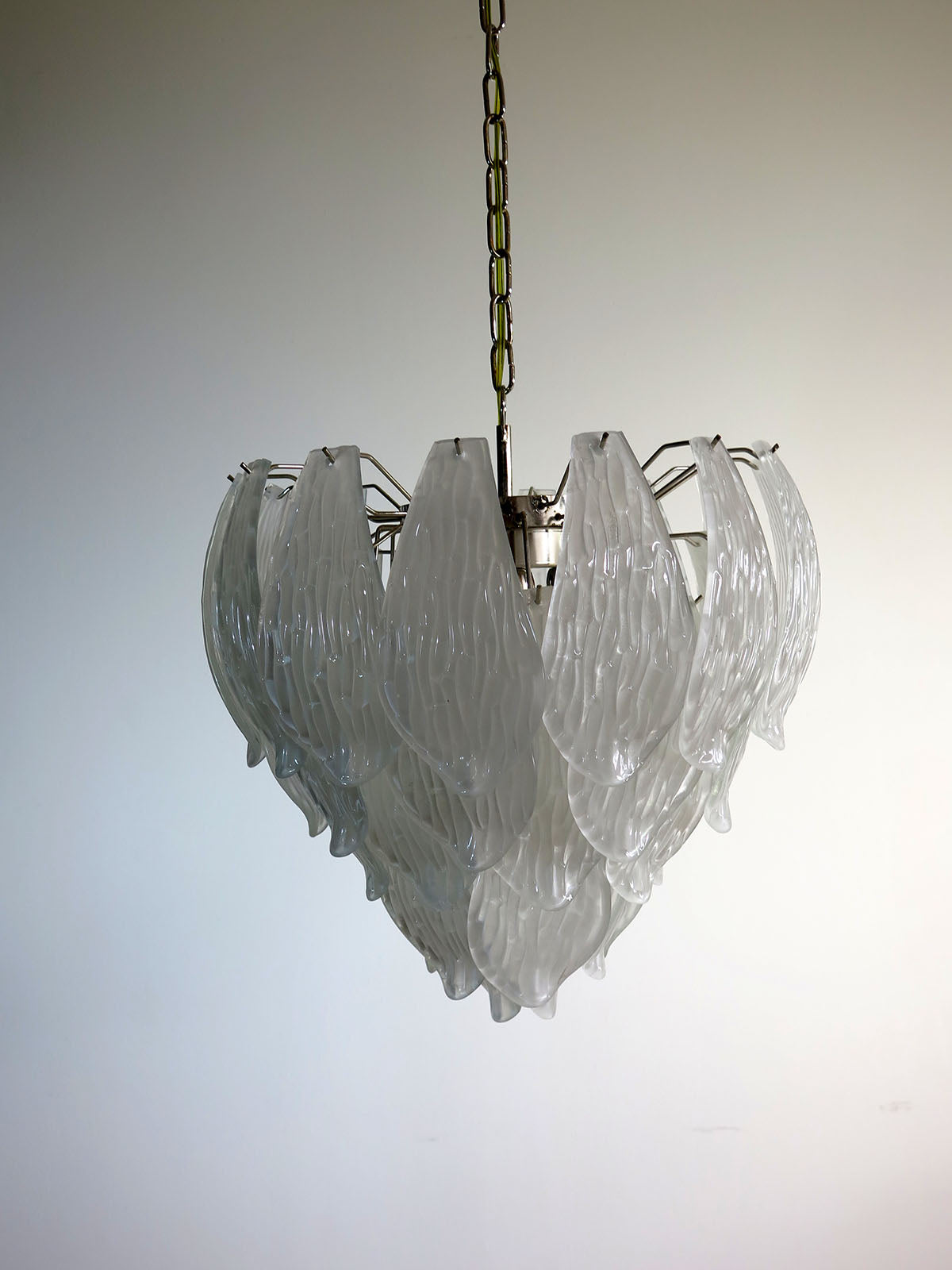 Murano Lysekrone – 41 Klare Konglebladglass – Murano Classics