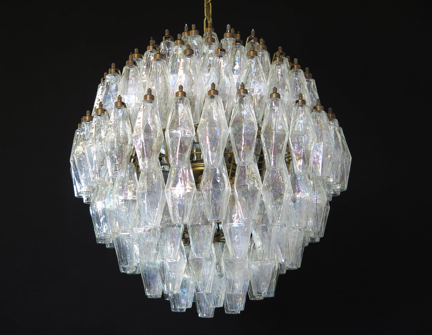 Murano Kroonluchter | 140 Iris Helder Poliedri Glas