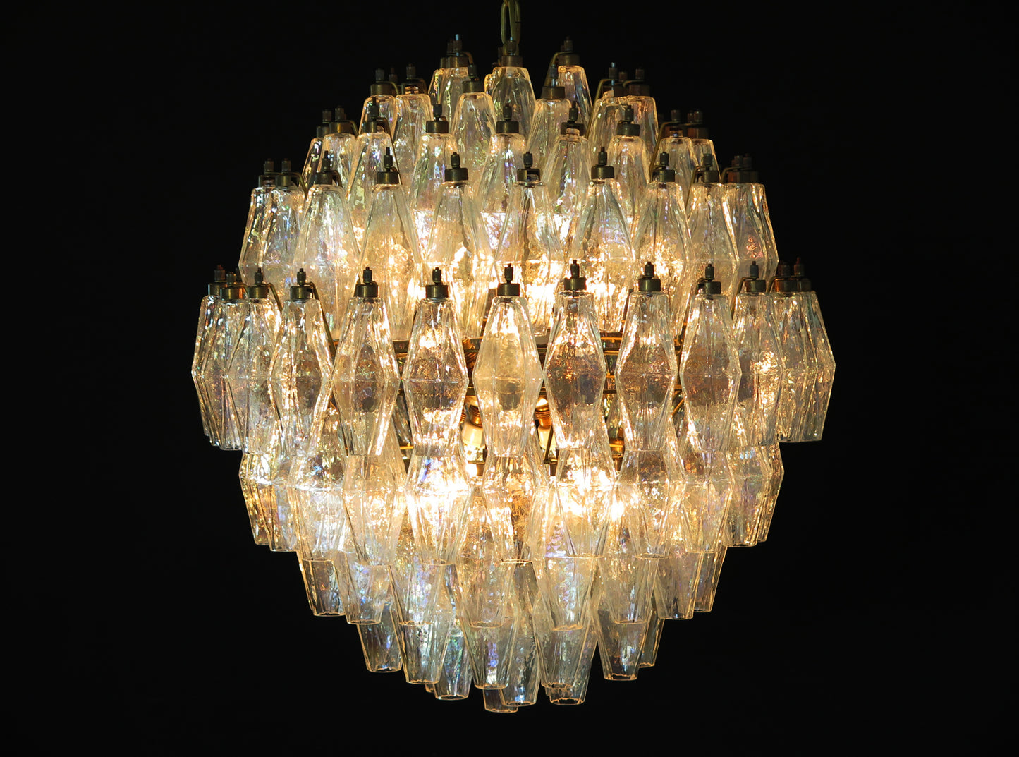 Murano Kroonluchter | 140 Iris Helder Poliedri Glas
