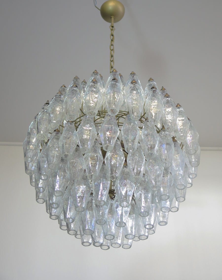 Murano Kroonluchter | 140 Iris Helder Poliedri Glas