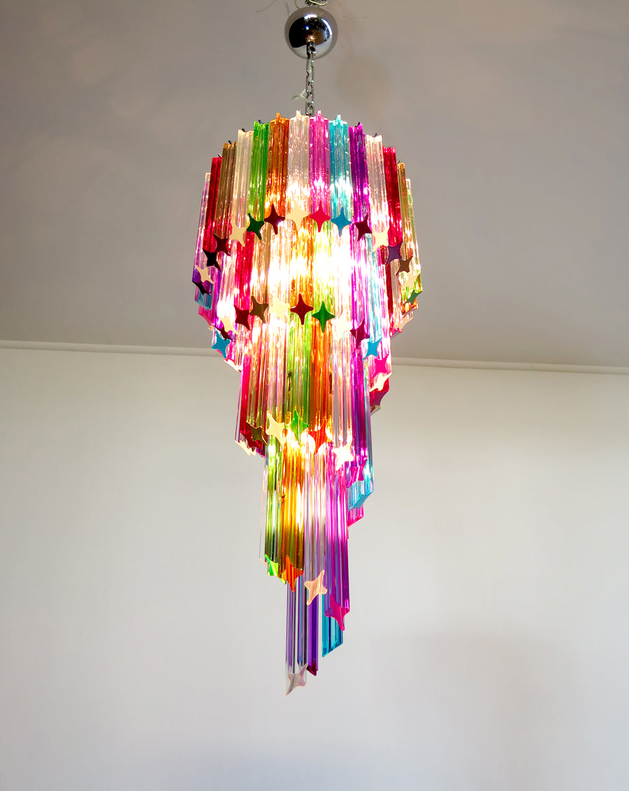 Lampadario Murano – 86 Vetri a Prismi Multicolori – dettaglio 10 – Murano Classics