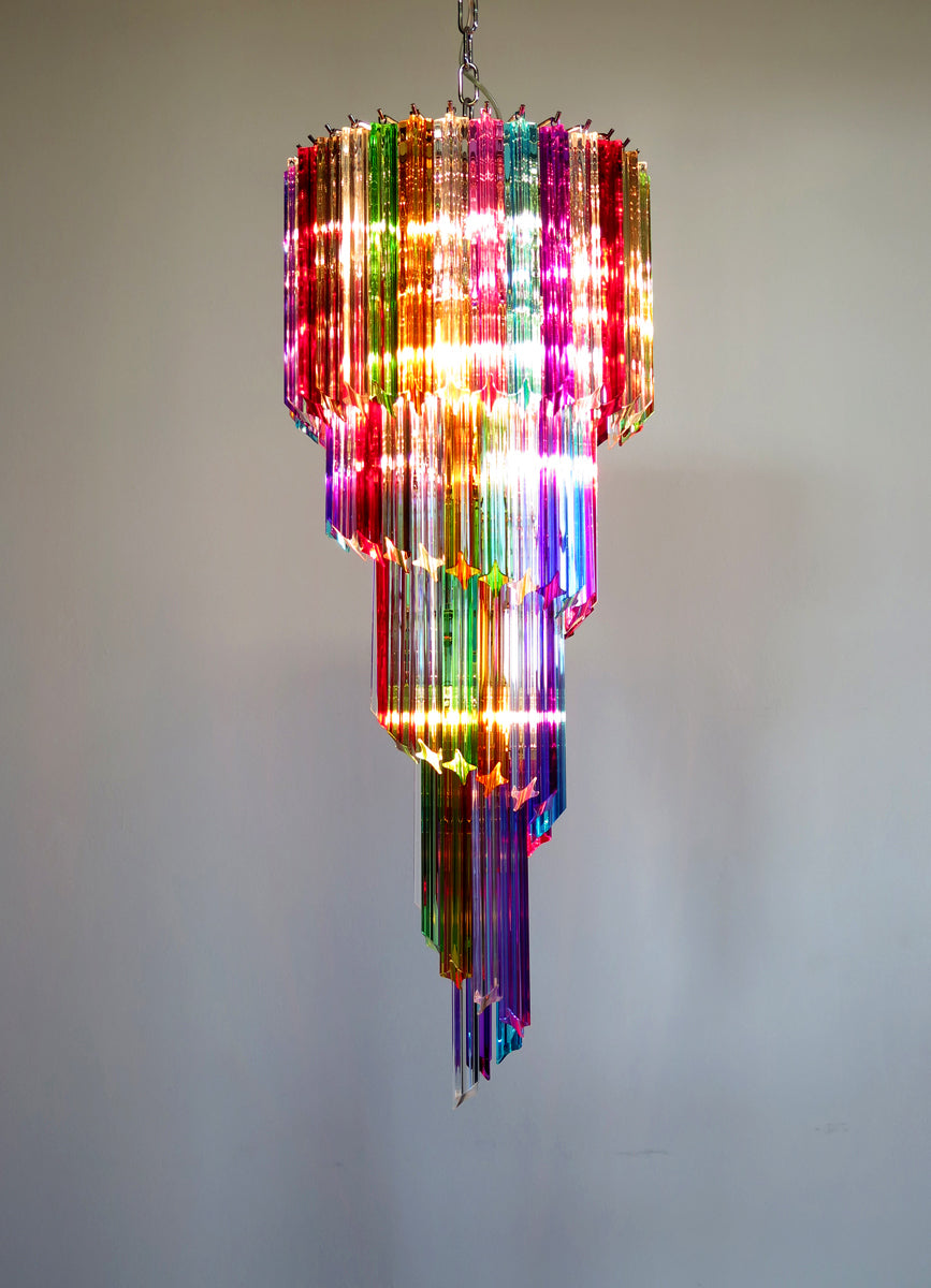 Lampadario Murano – 86 Vetri a Prismi Multicolori – dettaglio 11 – Murano Classics