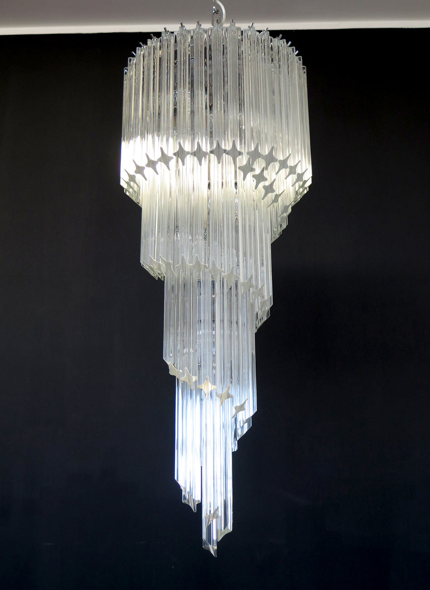 Lampadario Murano | 86 Vetri a Prismi Trasparenti