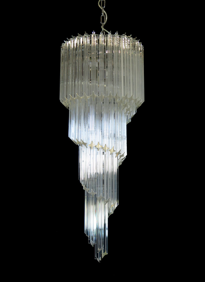 Murano Chandelier – 86 Clear Prism Glass – detail 1 – Murano Classics