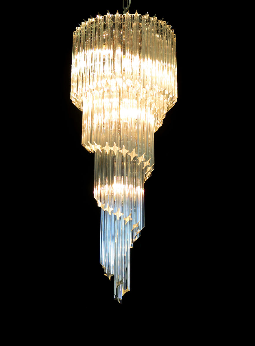Lampadario Murano – 86 Vetri a Prismi Trasparenti – dettaglio 3 – Murano Classics