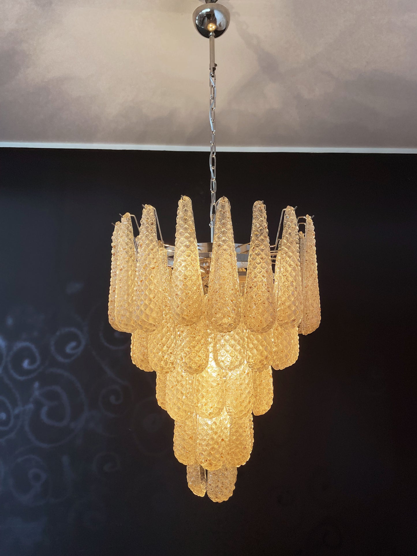 Murano Chandelier | 52 Yellow Drop Glasses