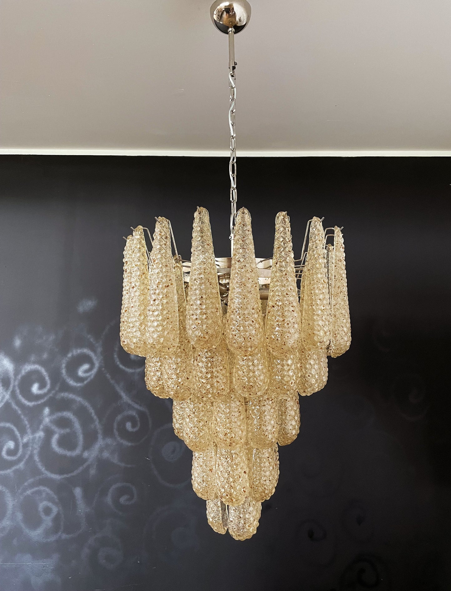 Murano Chandelier | 52 Yellow Drop Glasses