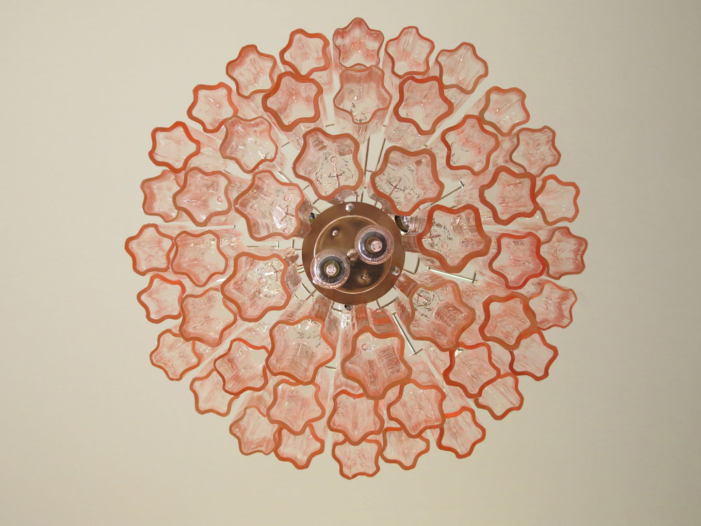 Lampadario Murano | 48 Tubo di Vetro Rosa