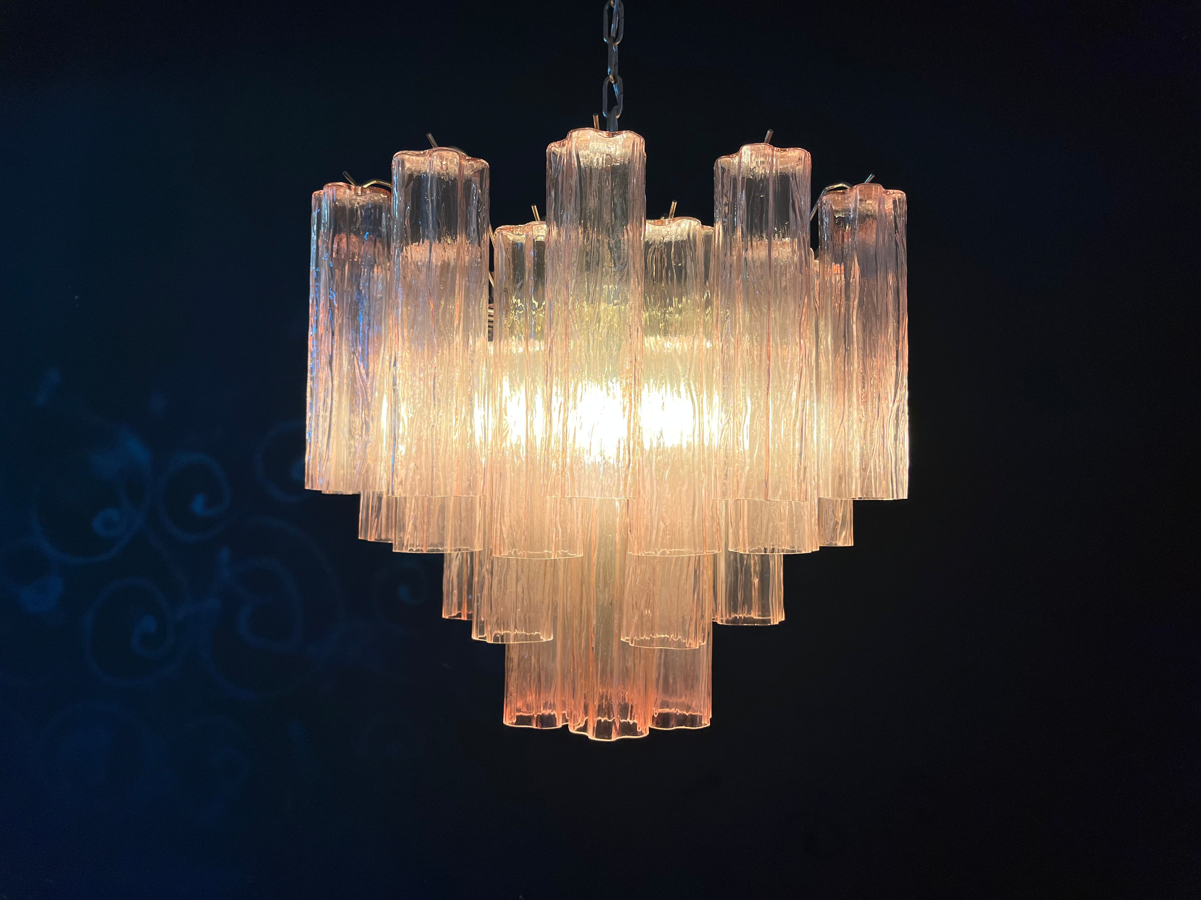 Murano Chandelier – 36 Pink Glass Tubes – detail 4 – Murano Classics