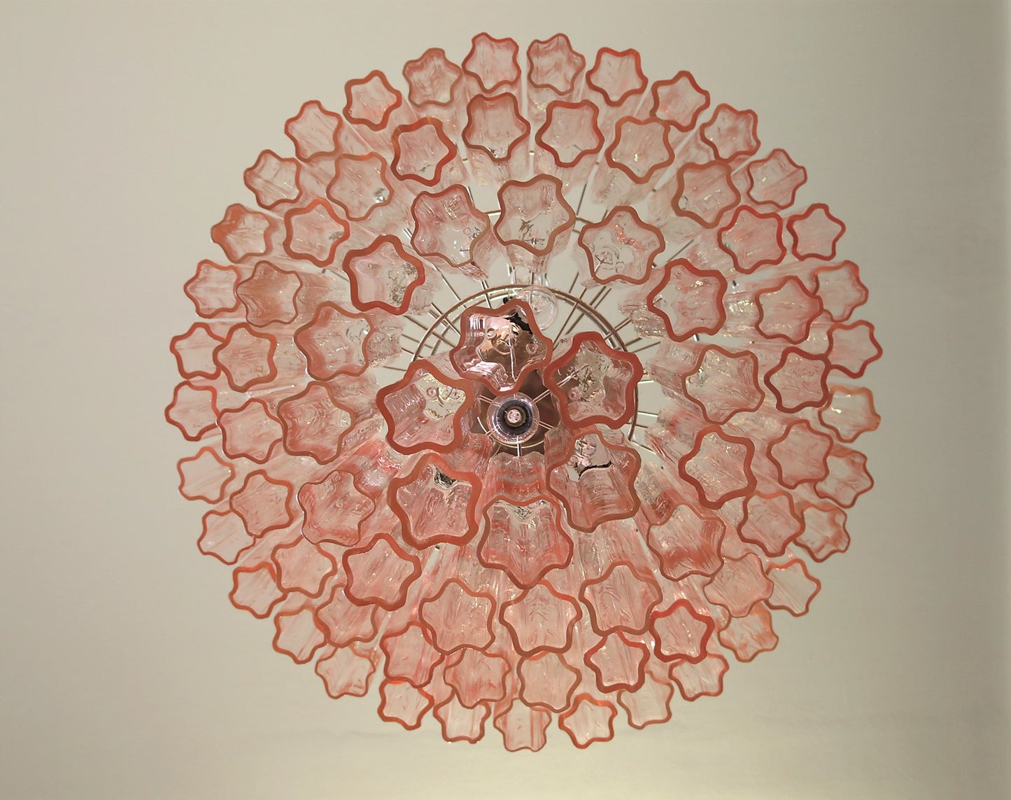 Murano Kroonluchter | 78 Roze Glazen Buis