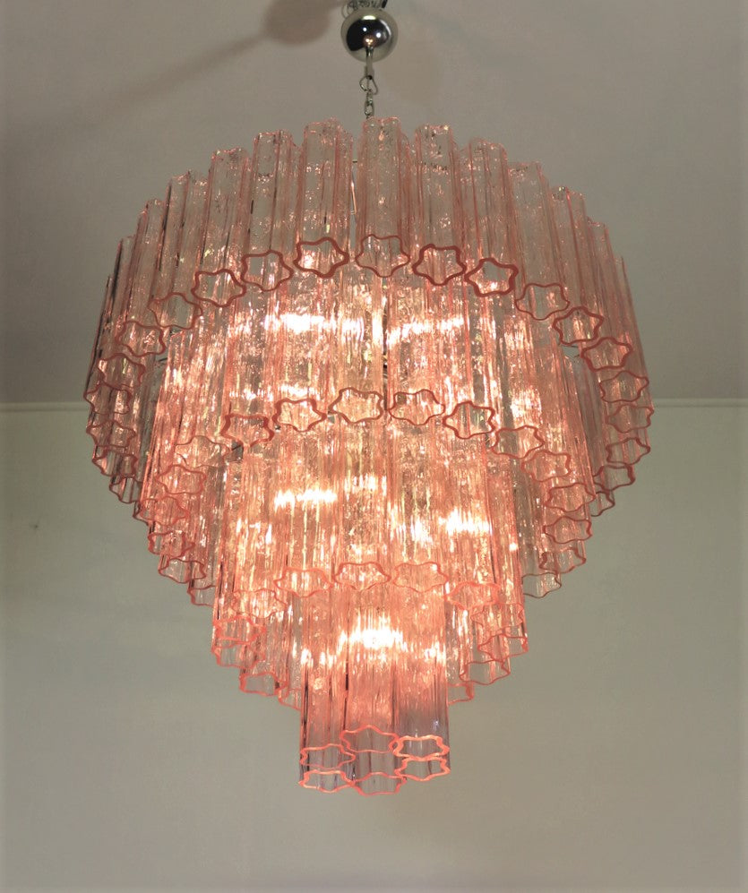 Murano Kroonluchter | 78 Roze Glazen Buis