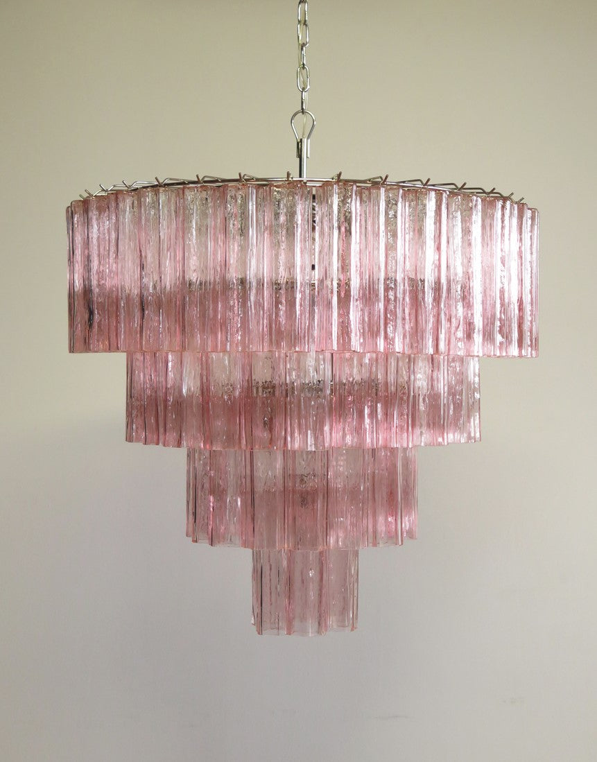 Murano Kroonluchter | 78 Roze Glazen Buis