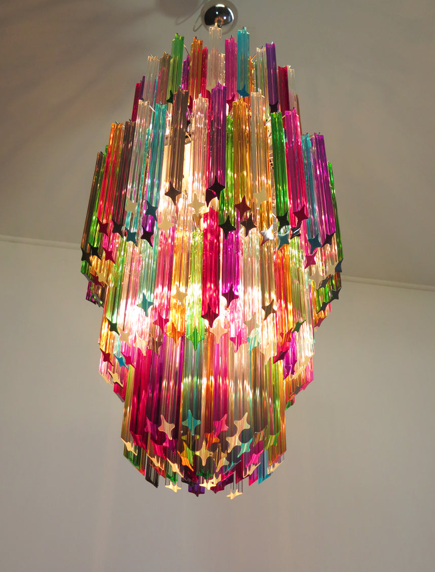 Murano Kroonluchter | 242 Multicolore Prisma glazen