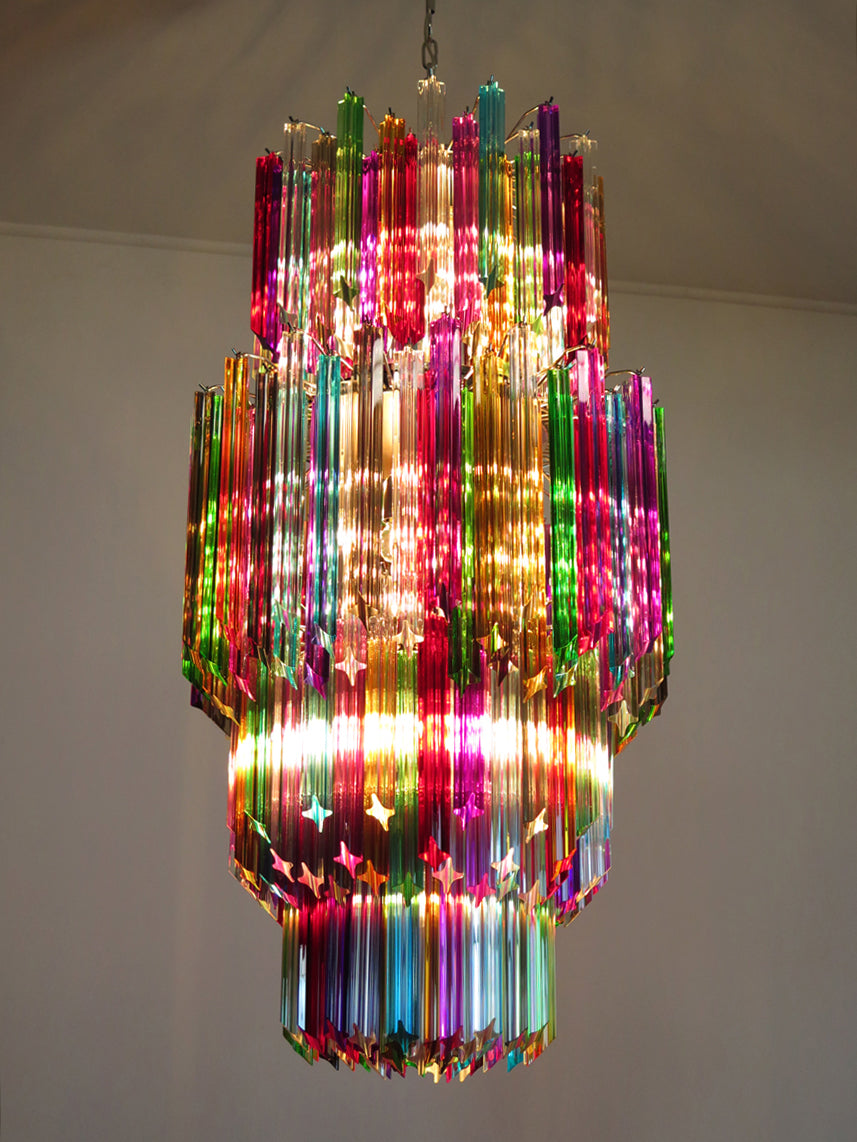 Murano Kroonluchter | 242 Multicolore Prisma glazen