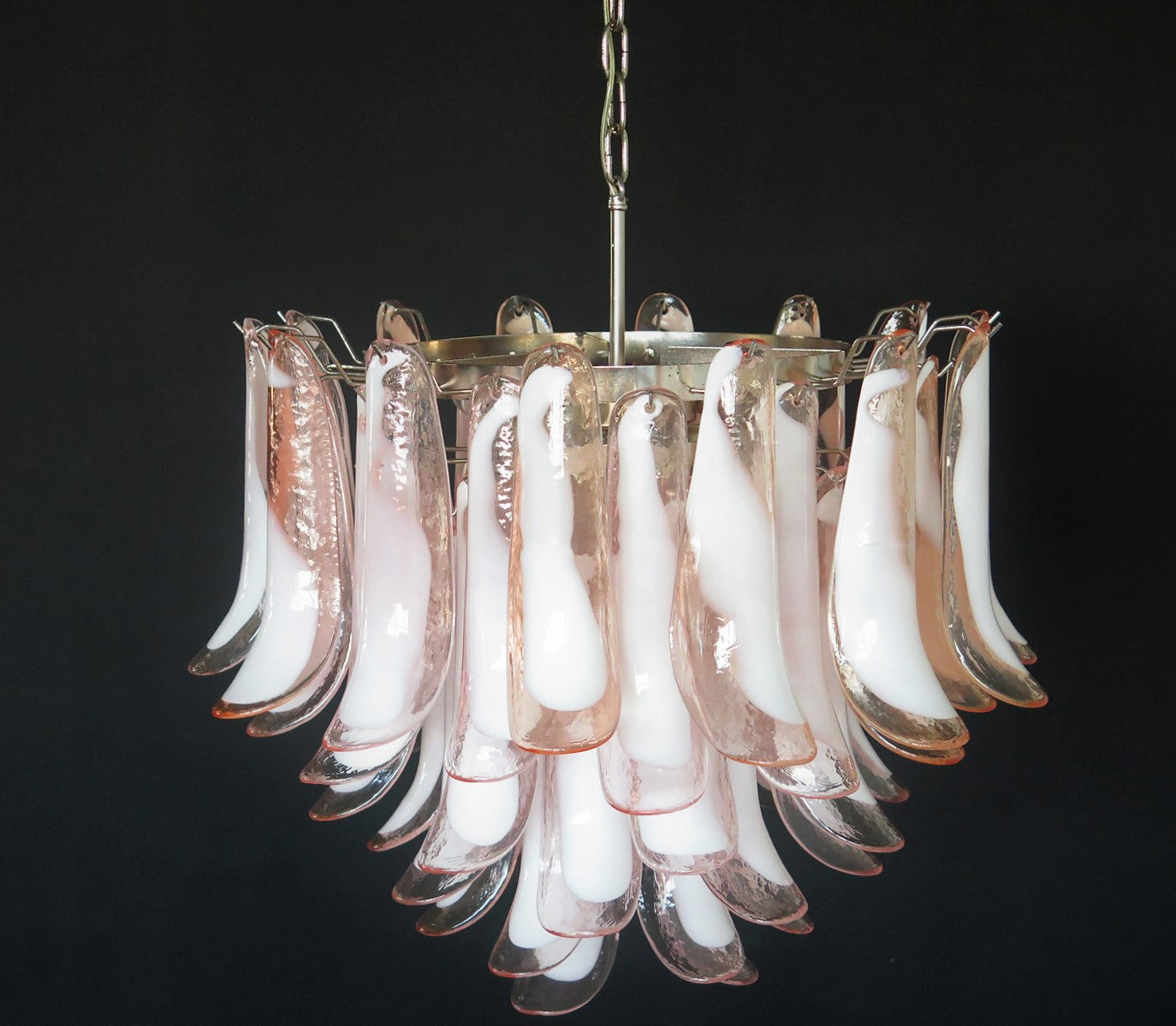 Murano Chandelier | 53 Pink Petal Glass
