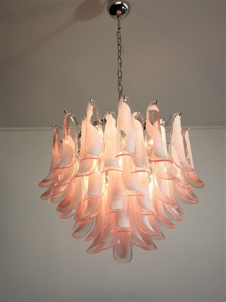 Murano Chandelier | 53 Pink Petal Glass