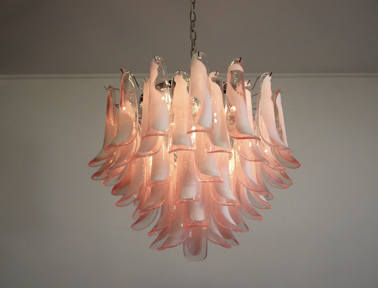 Murano Chandelier | 53 Pink Petal Glass