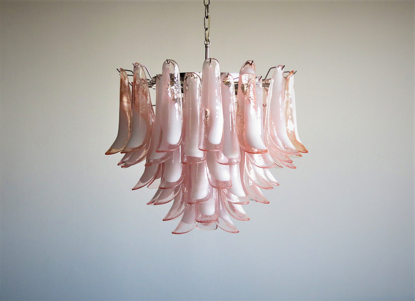 Murano Chandelier | 53 Pink Petal Glass