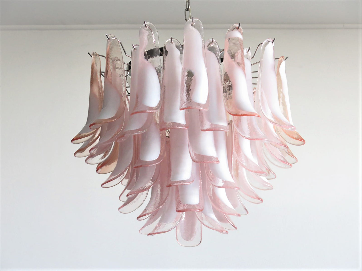 Murano Chandelier | 53 Pink Petal Glass