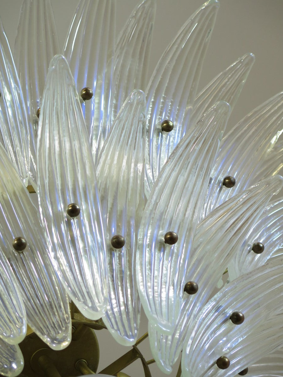 Murano Kroonluchter – 58 Irisklare Palmetteglas – detail 6 – Murano Classics