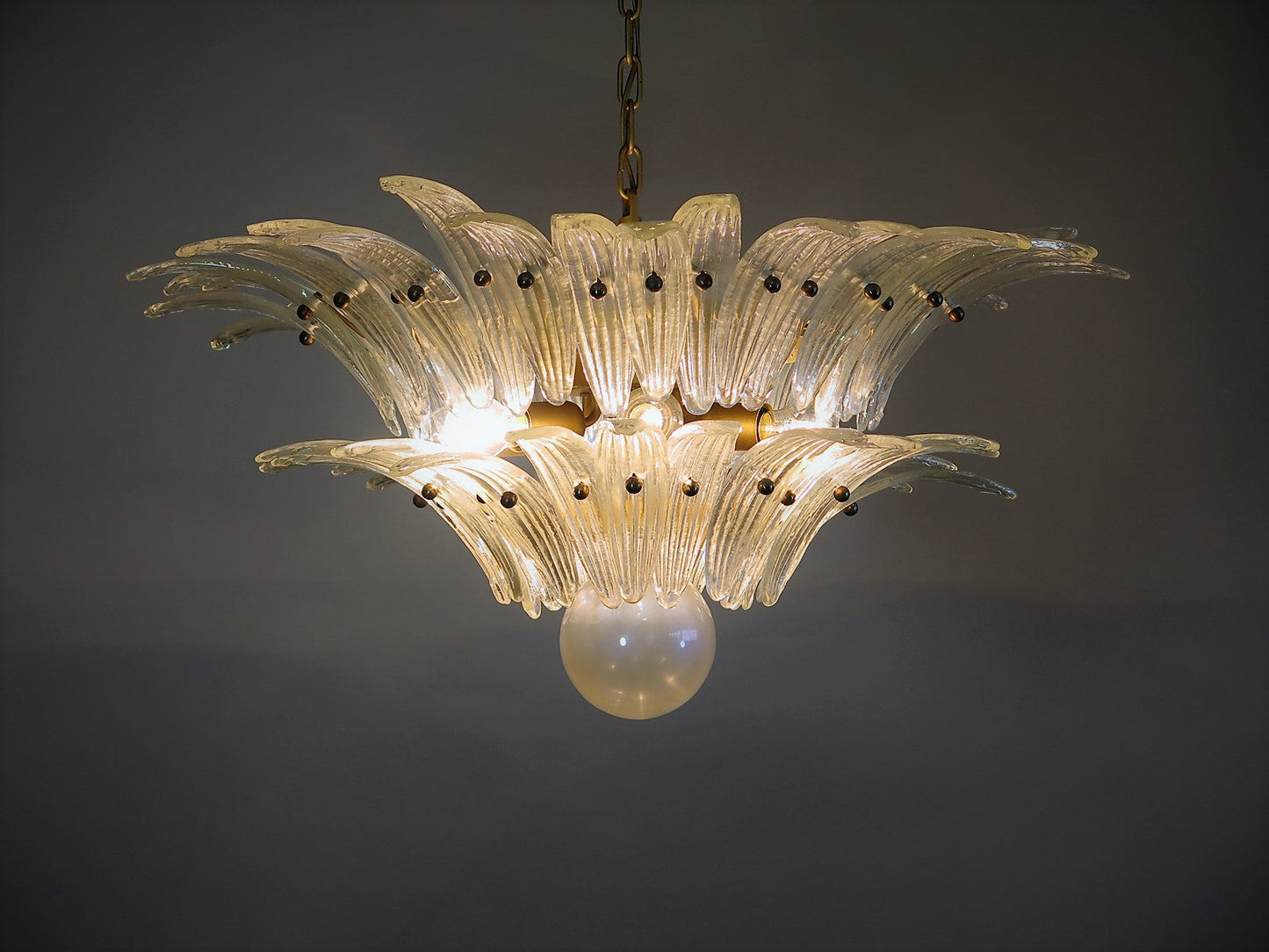 Murano Kroonluchter | 58 Iris-Clear Palmette Glas