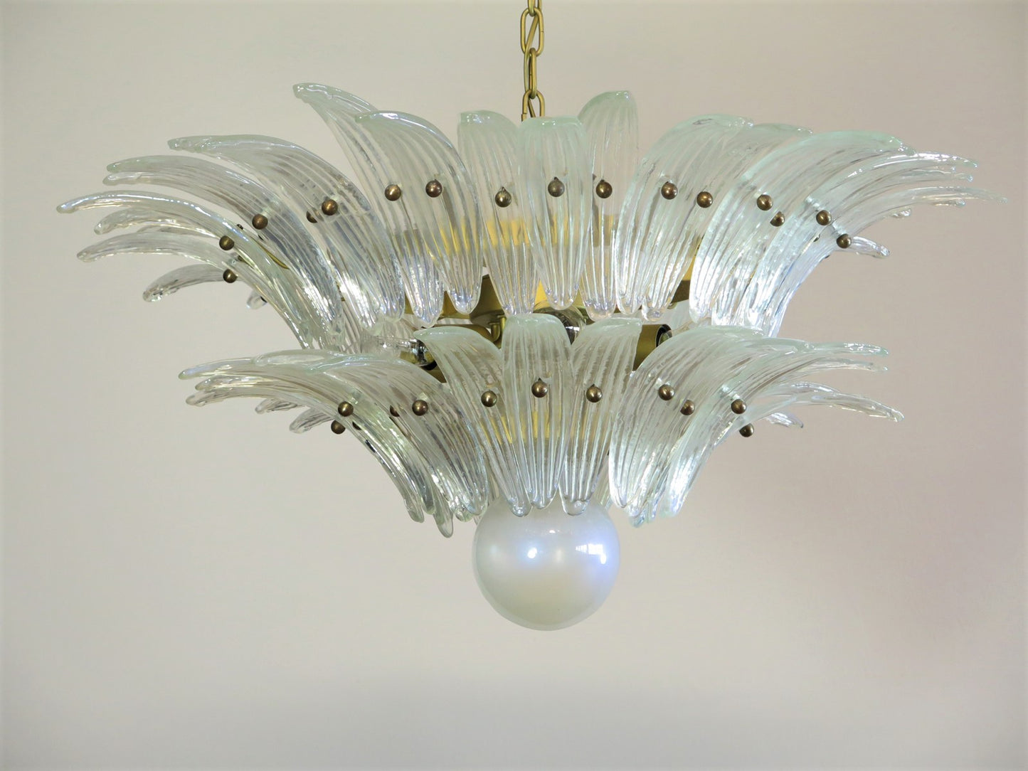 Murano Kroonluchter | 58 Iris-Clear Palmette Glas