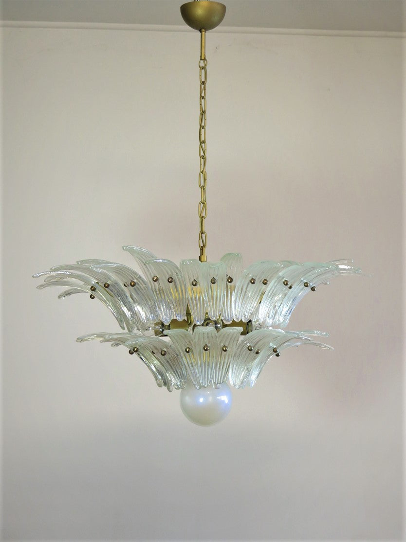 Murano Kroonluchter | 58 Iris-Clear Palmette Glas