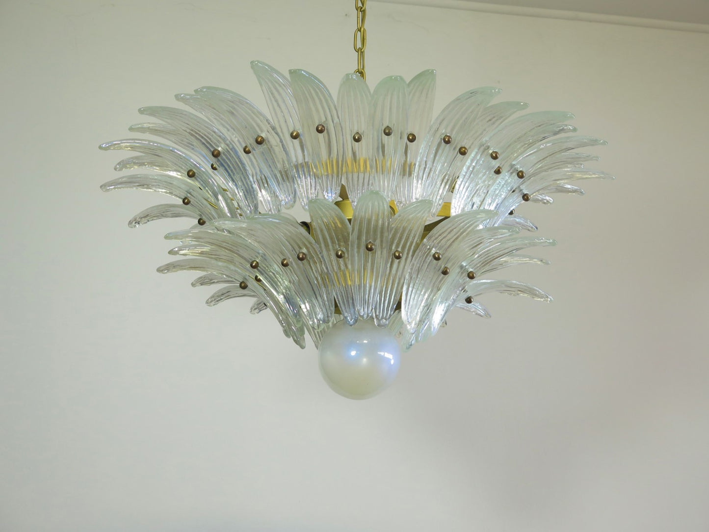 Murano Kroonluchter | 58 Iris-Clear Palmette Glas