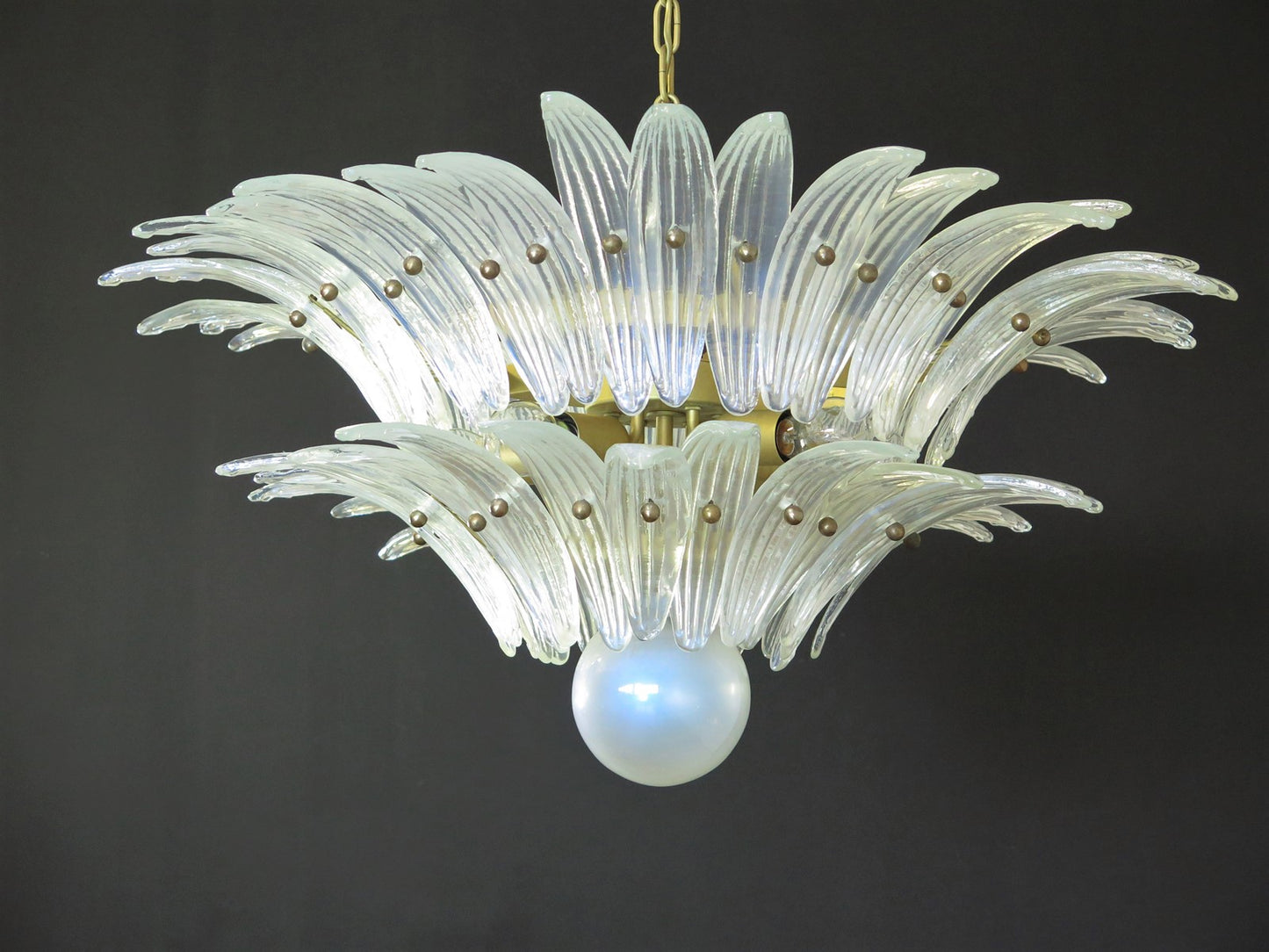 Murano Kroonluchter | 58 Iris-Clear Palmette Glas