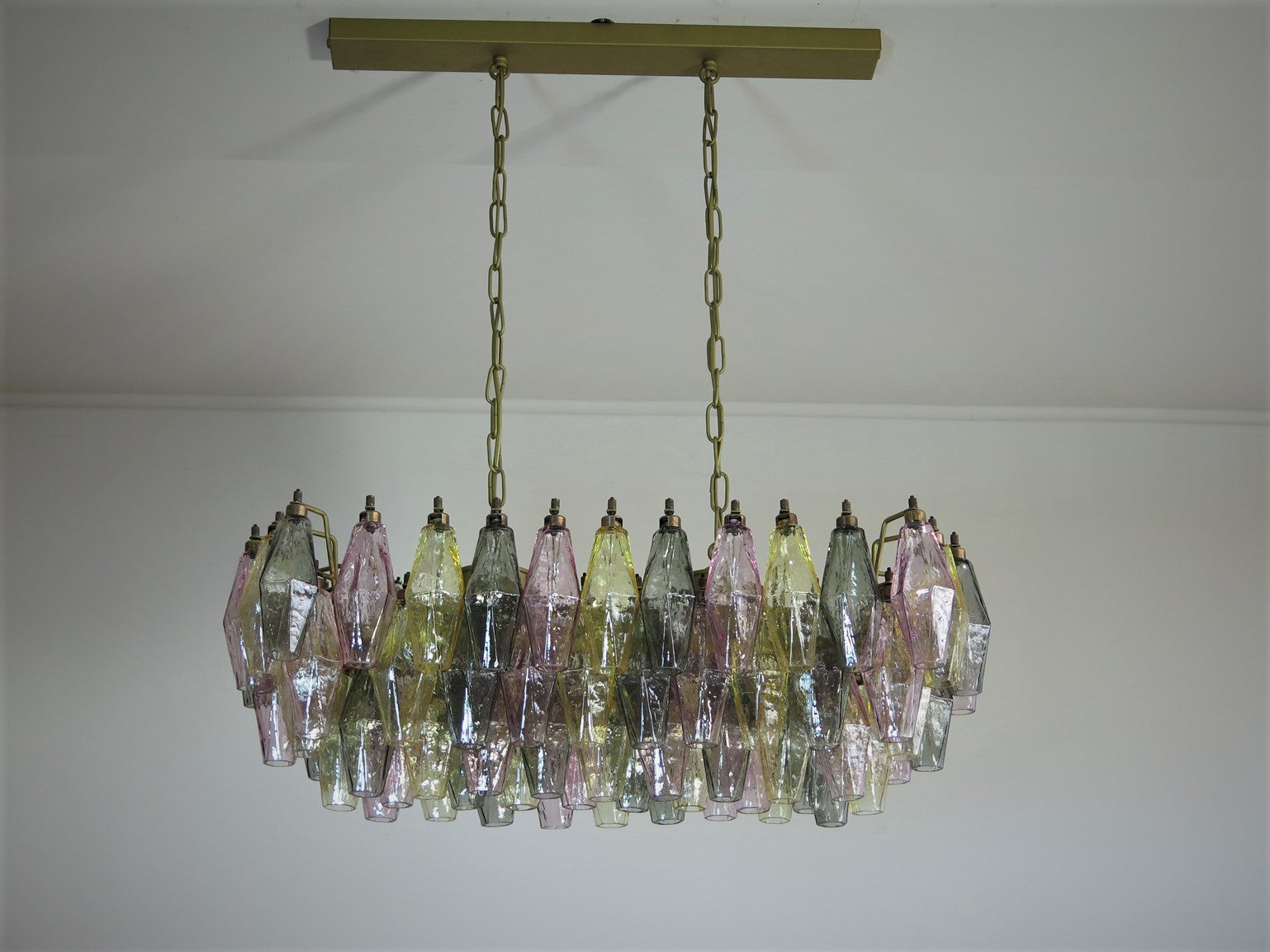 Murano Chandelier – 84 Multicoloured Poliedri Glass – detail 2 – Murano Classics