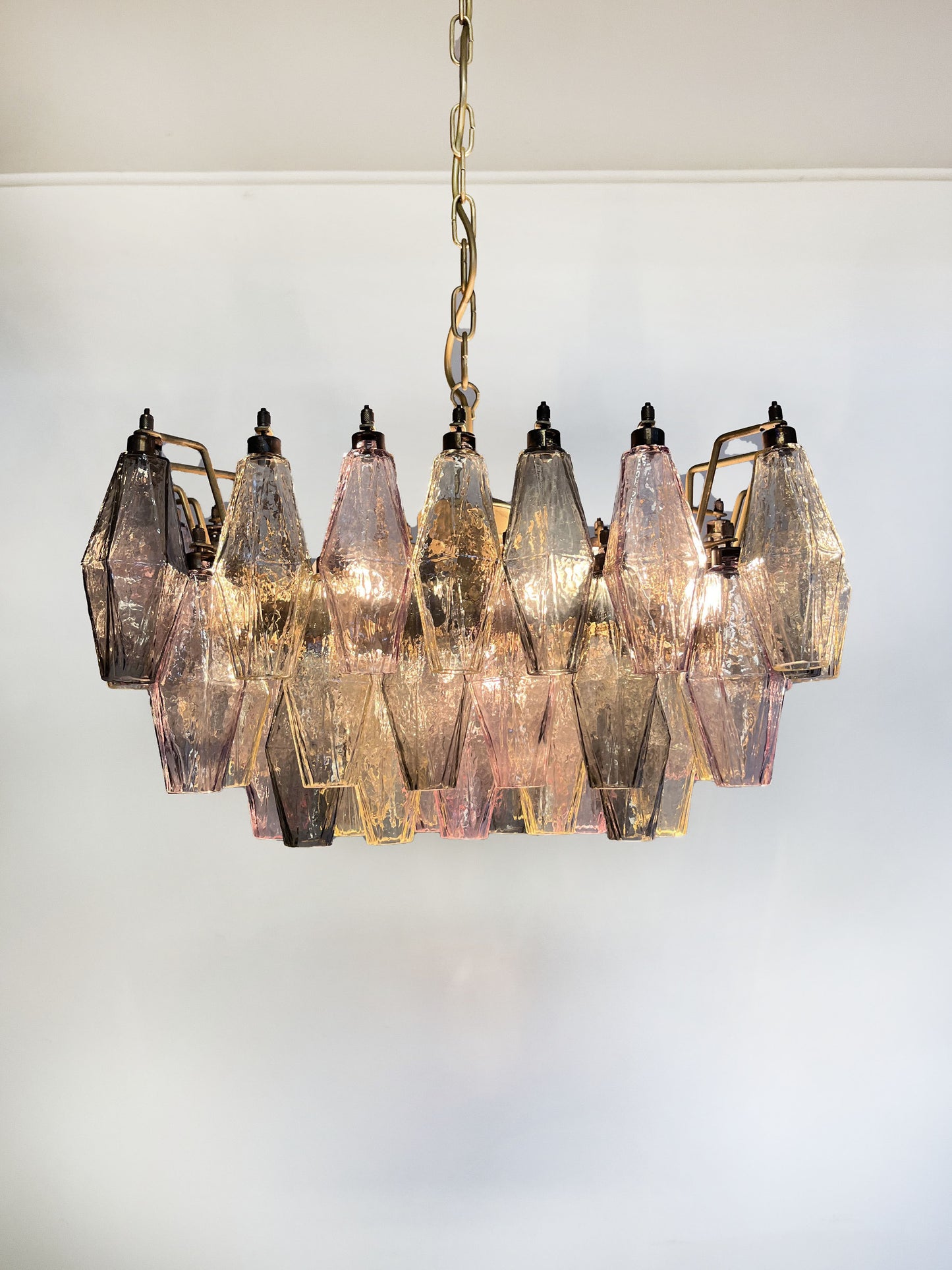 Murano Kroonluchter | 56 Multikleurige Poliedri Glas