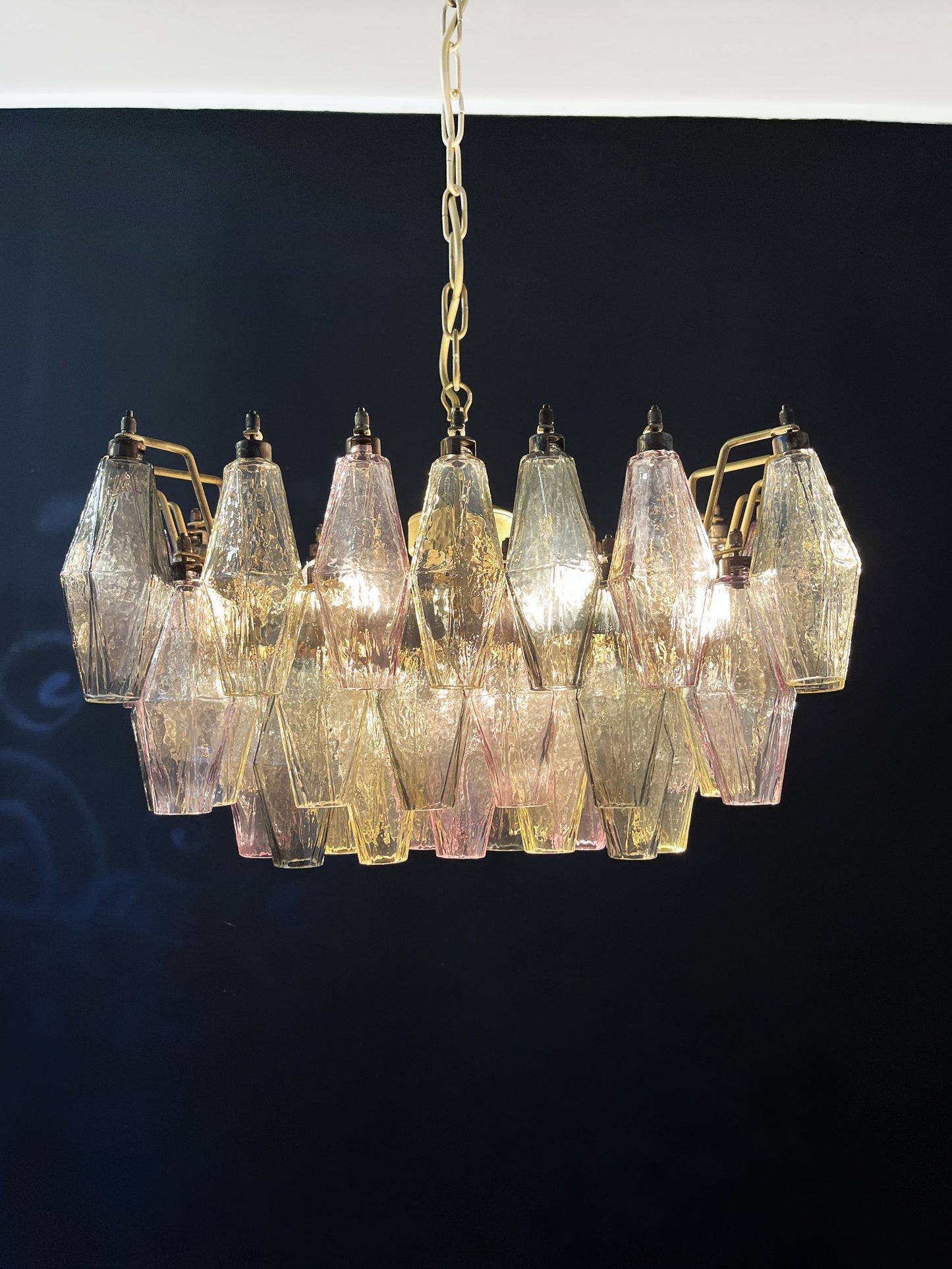Murano Kroonluchter | 56 Multikleurige Poliedri Glas
