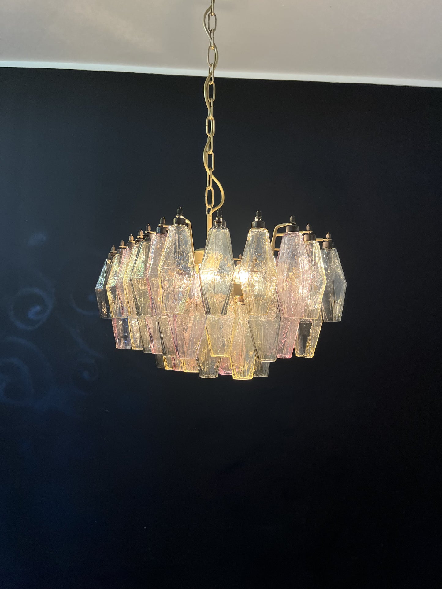 Murano Kroonluchter | 56 Multikleurige Poliedri Glas