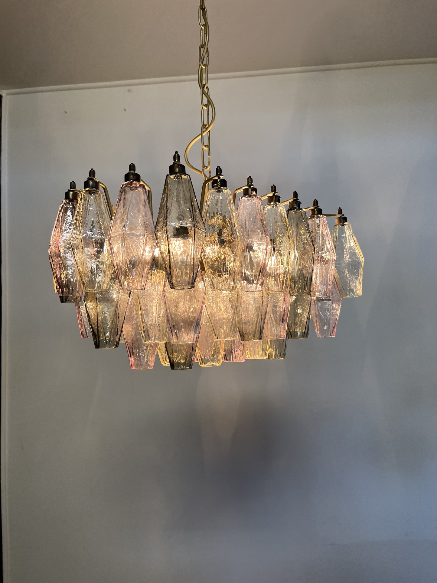 Murano Kroonluchter | 56 Multikleurige Poliedri Glas
