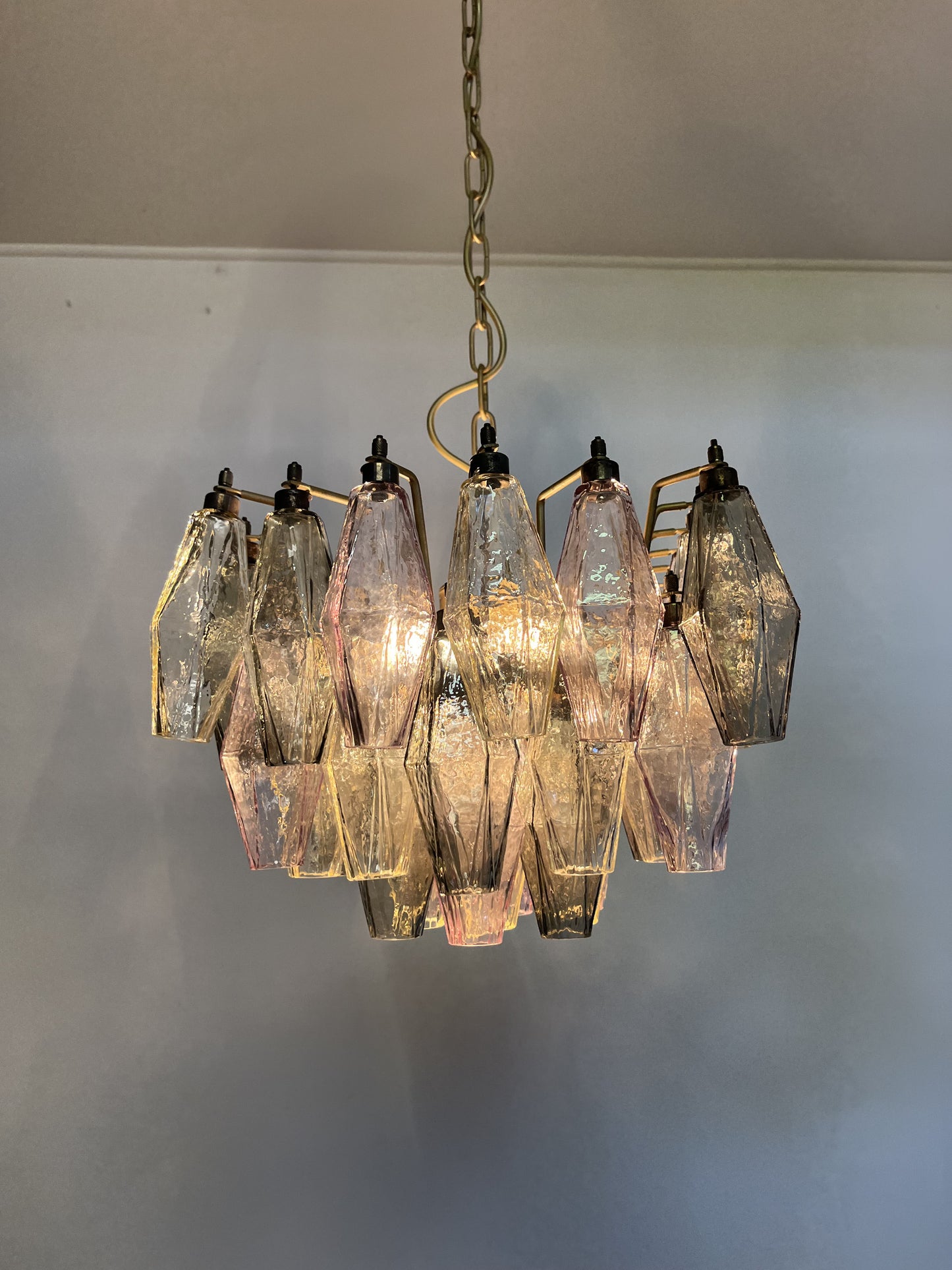Murano Kroonluchter | 56 Multikleurige Poliedri Glas