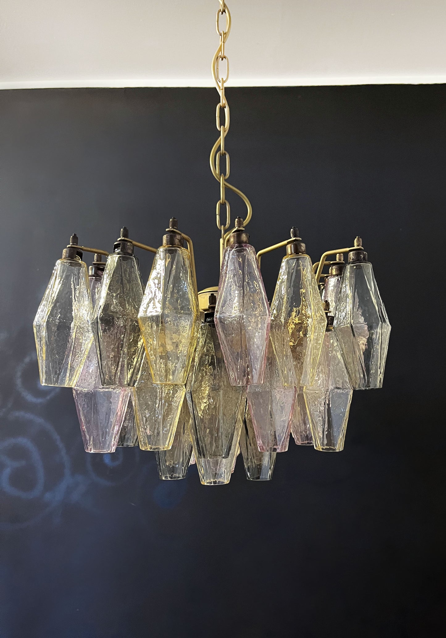 Murano Kroonluchter | 56 Multikleurige Poliedri Glas