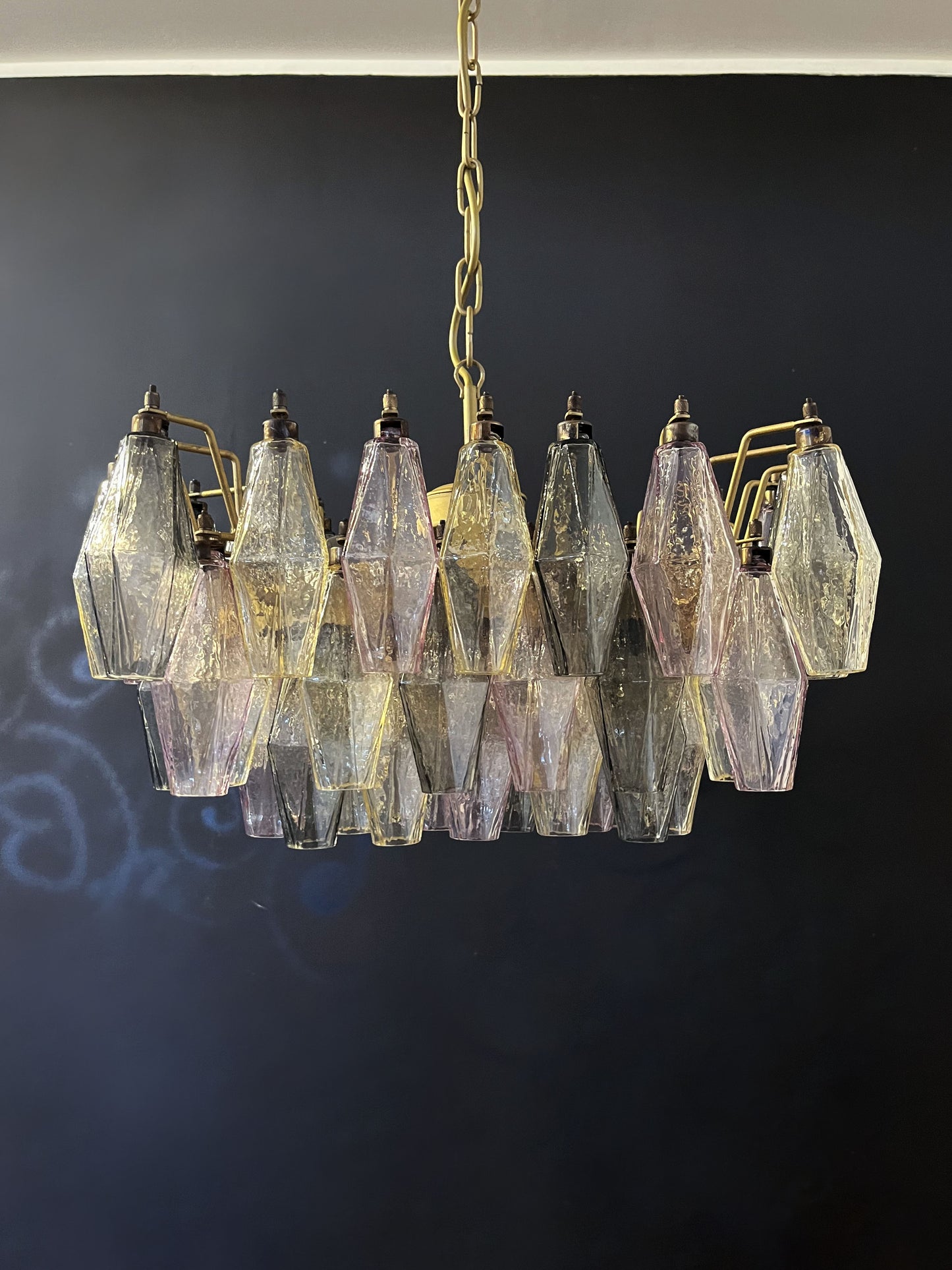 Murano Kroonluchter | 56 Multikleurige Poliedri Glas
