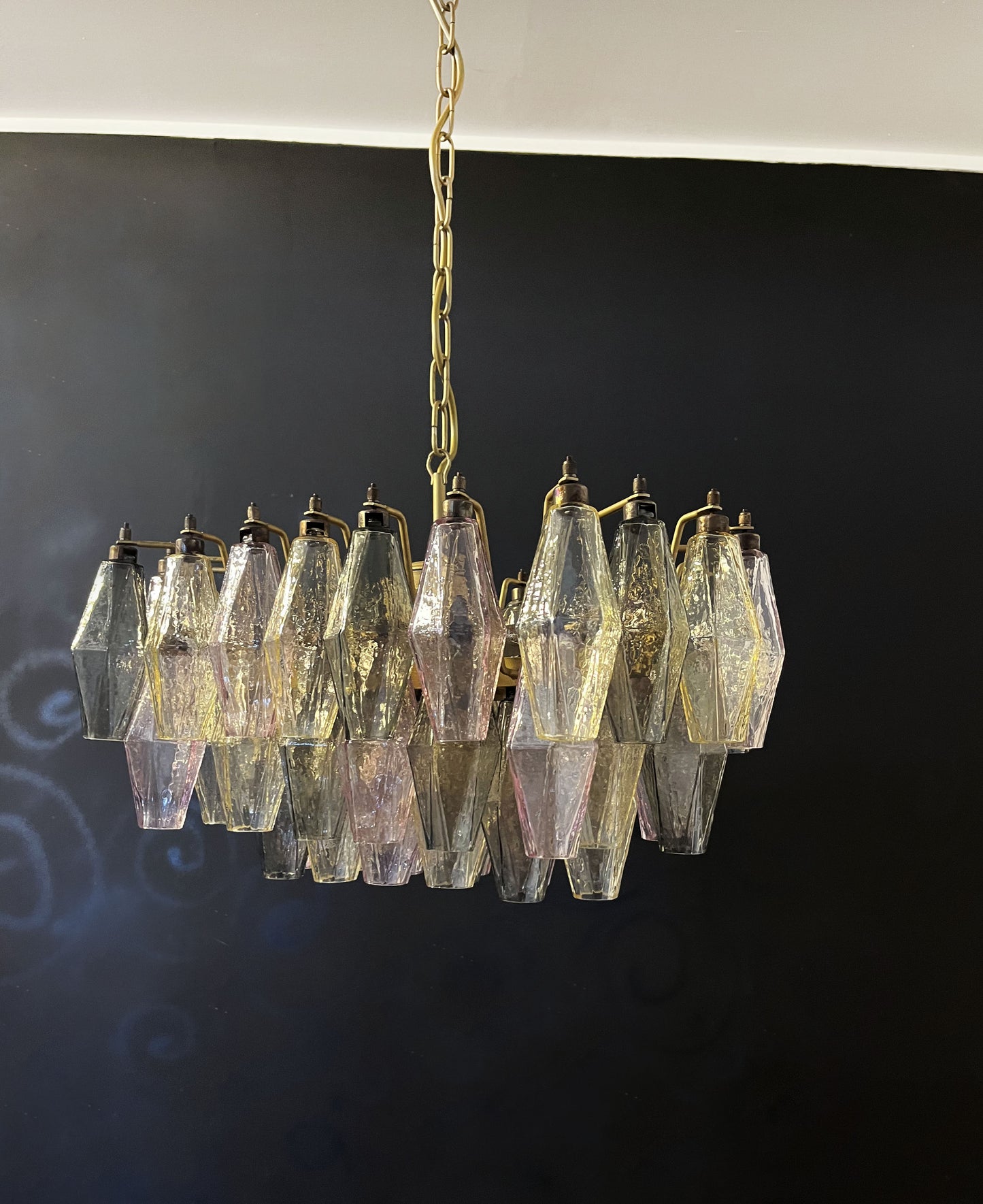 Murano Kroonluchter | 56 Multikleurige Poliedri Glas
