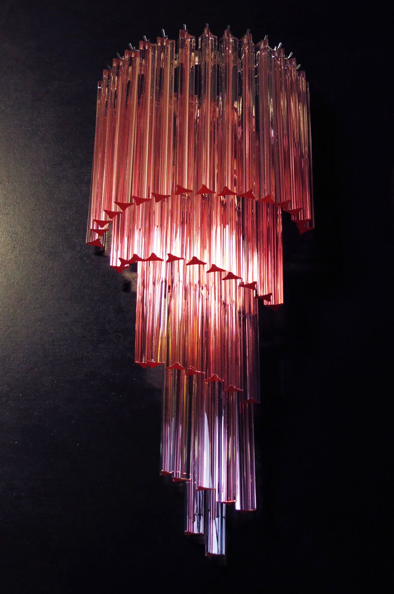 Murano Wall Lamp – 41 Pink Prism Glass – Set of 2 – detail 10 – Murano Classics