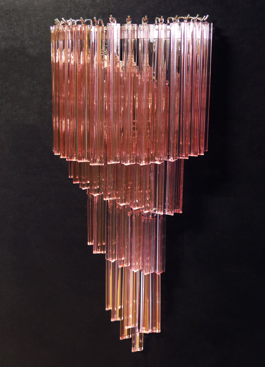 Murano Wall Lamp – 41 Pink Prism Glass – Set of 2 – detail 11 – Murano Classics