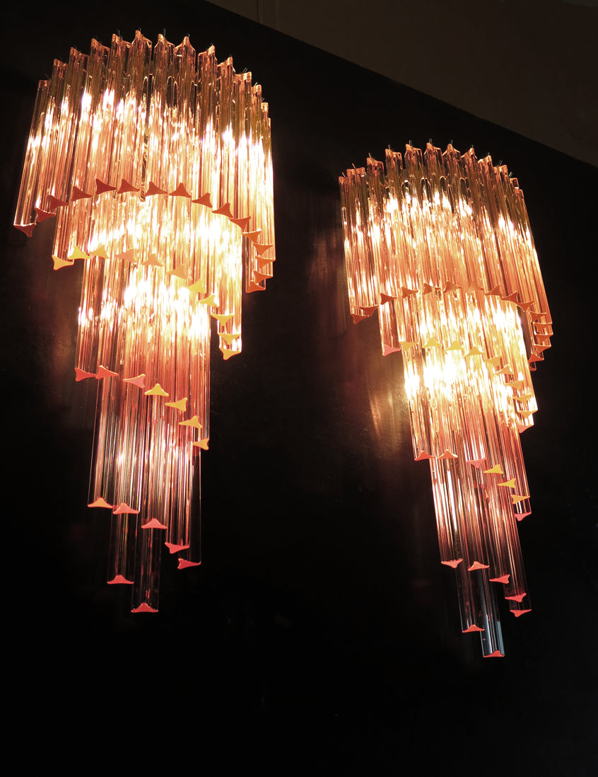 Murano Wall Lamp – 41 Pink Prism Glass – Set of 2 – detail 7 – Murano Classics