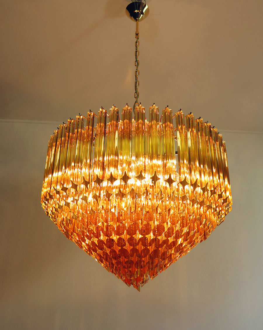 Murano Kroonluchter | 265 Geel Prisma Glas