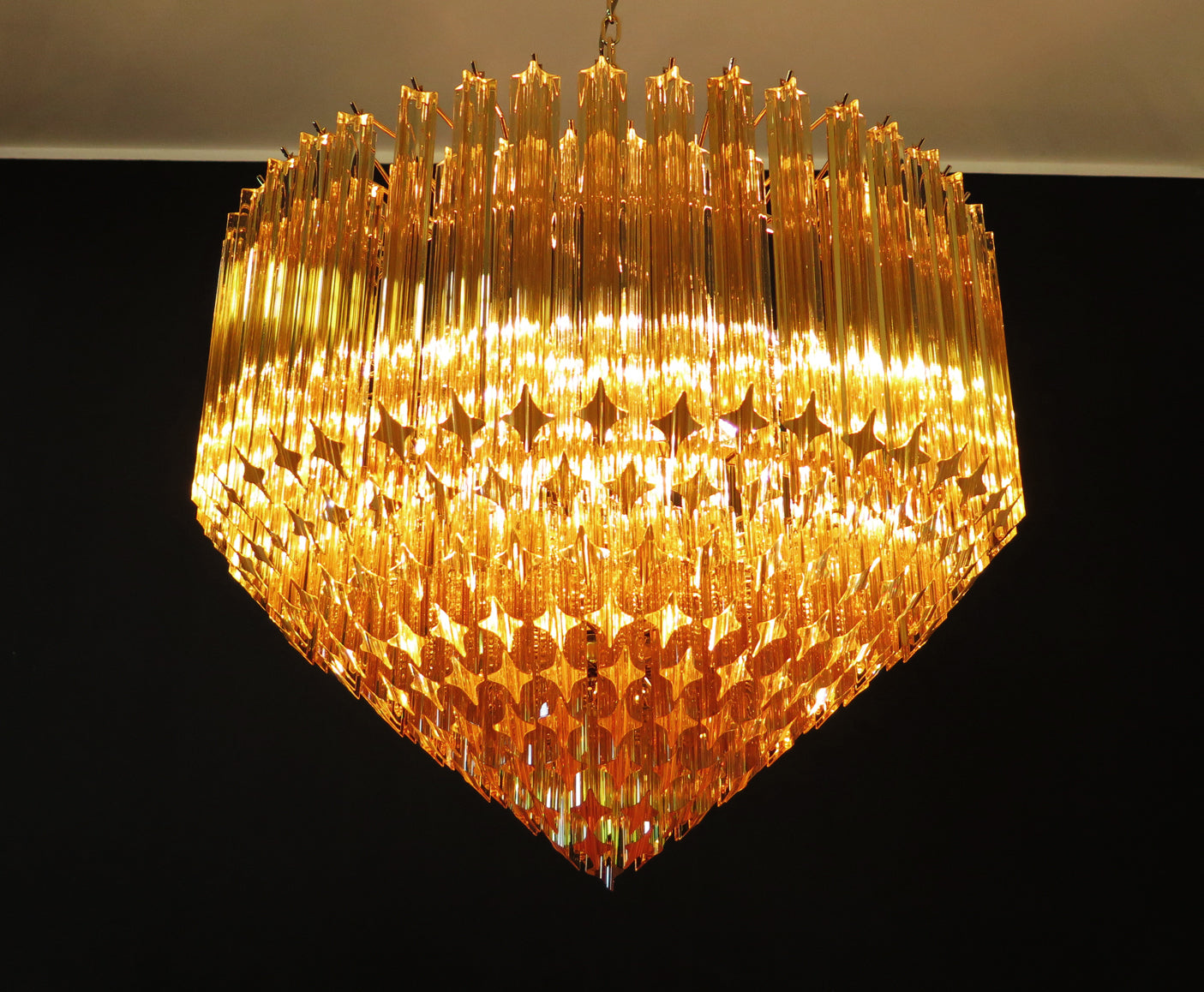Murano Kroonluchter | 265 Geel Prisma Glas