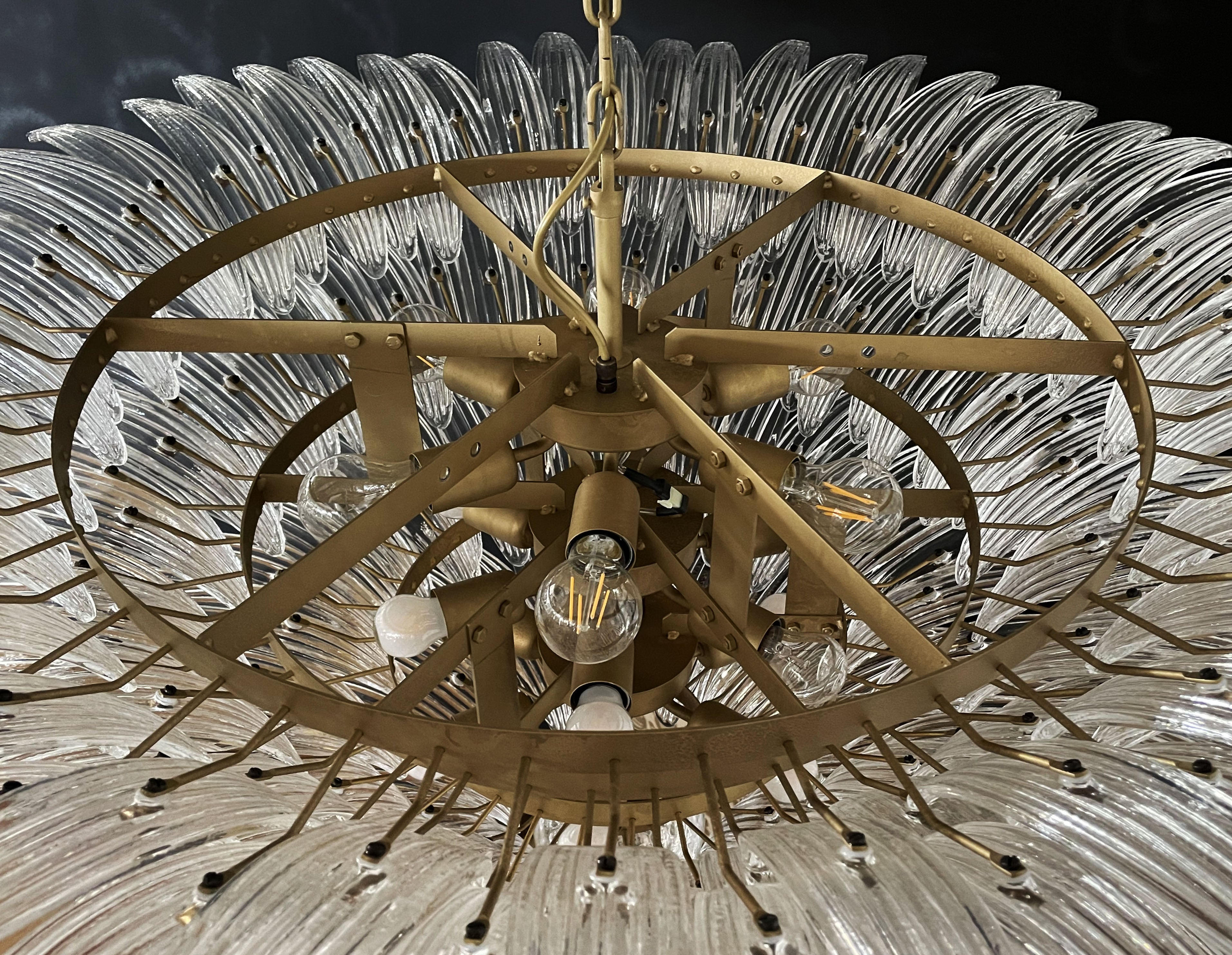Murano Chandelier – 163 Clear Palmette Glass – detail 10 – Murano Classics