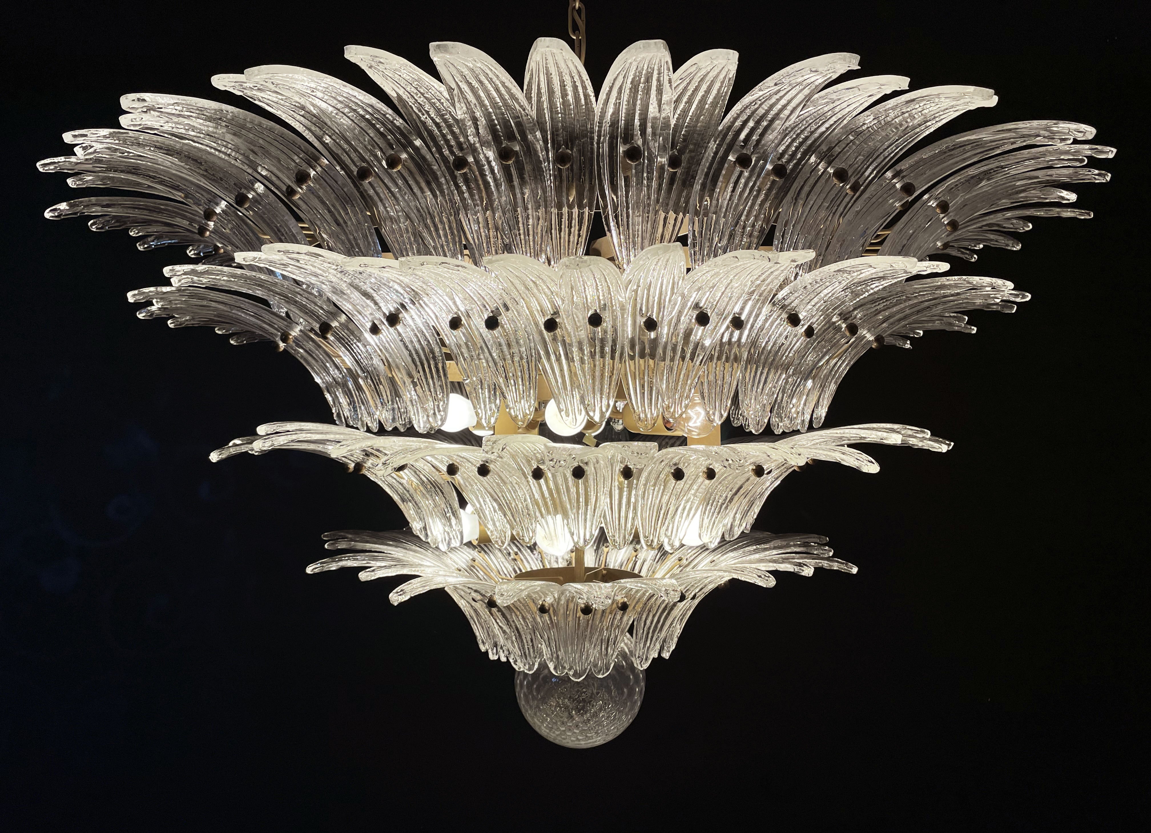 Murano Chandelier – 163 Clear Palmette Glass – detail 6 – Murano Classics