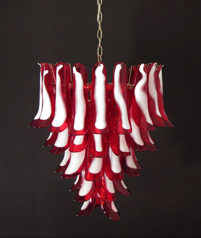 Murano Chandelier | 52 Red Petal Glass